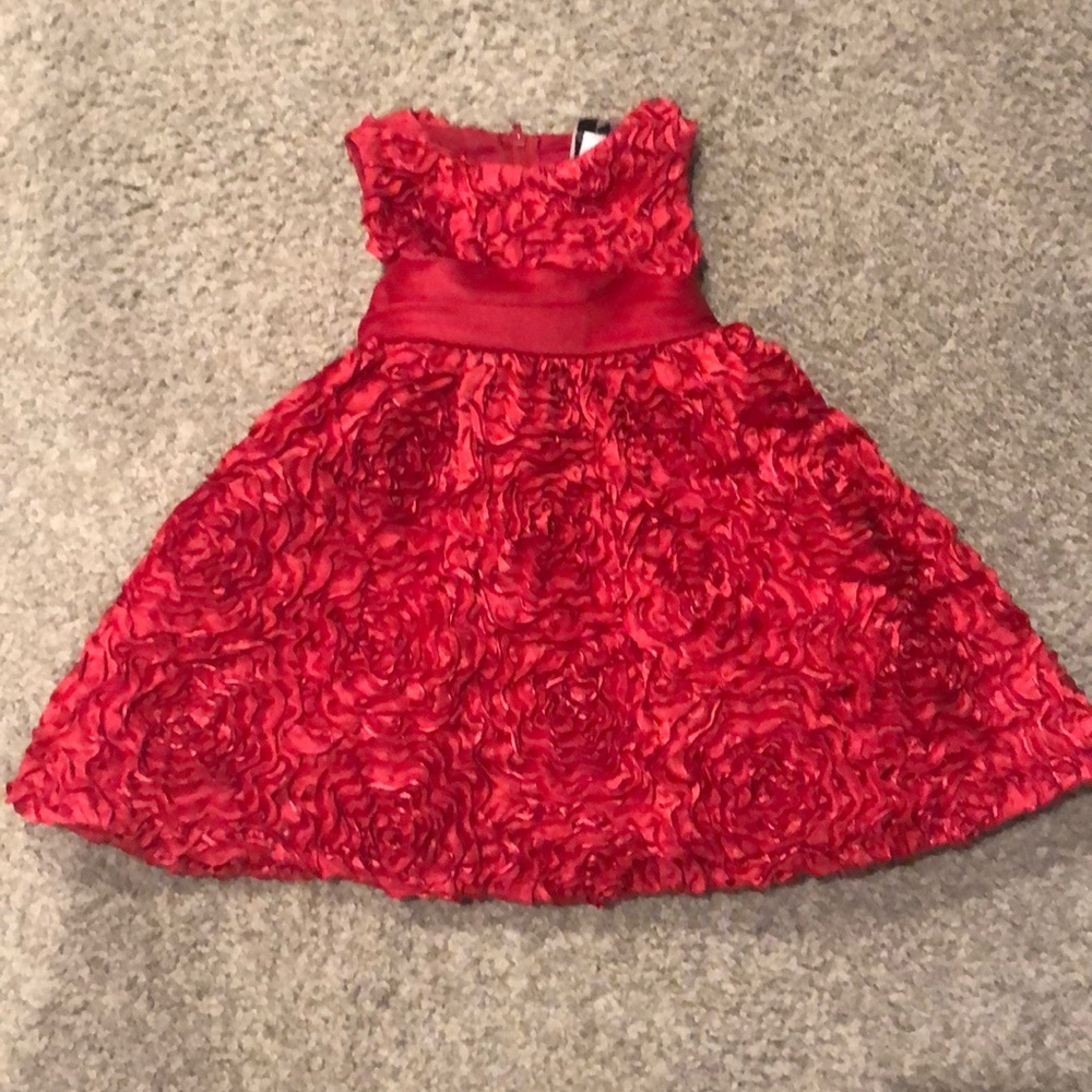 Girls 2t red ruffle holiday party dress